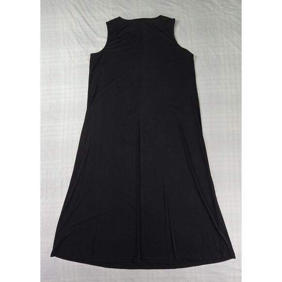 Vintage Coconut Bay Slinky Black Midi Dress Painted Giraffe Made In USA 1X - Picture 7 of 9